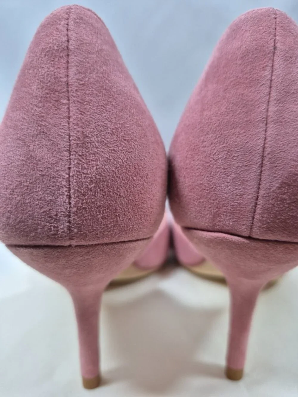 Kate Spade Pink Suede Crystal Bow Peep Toe Heels Size 8